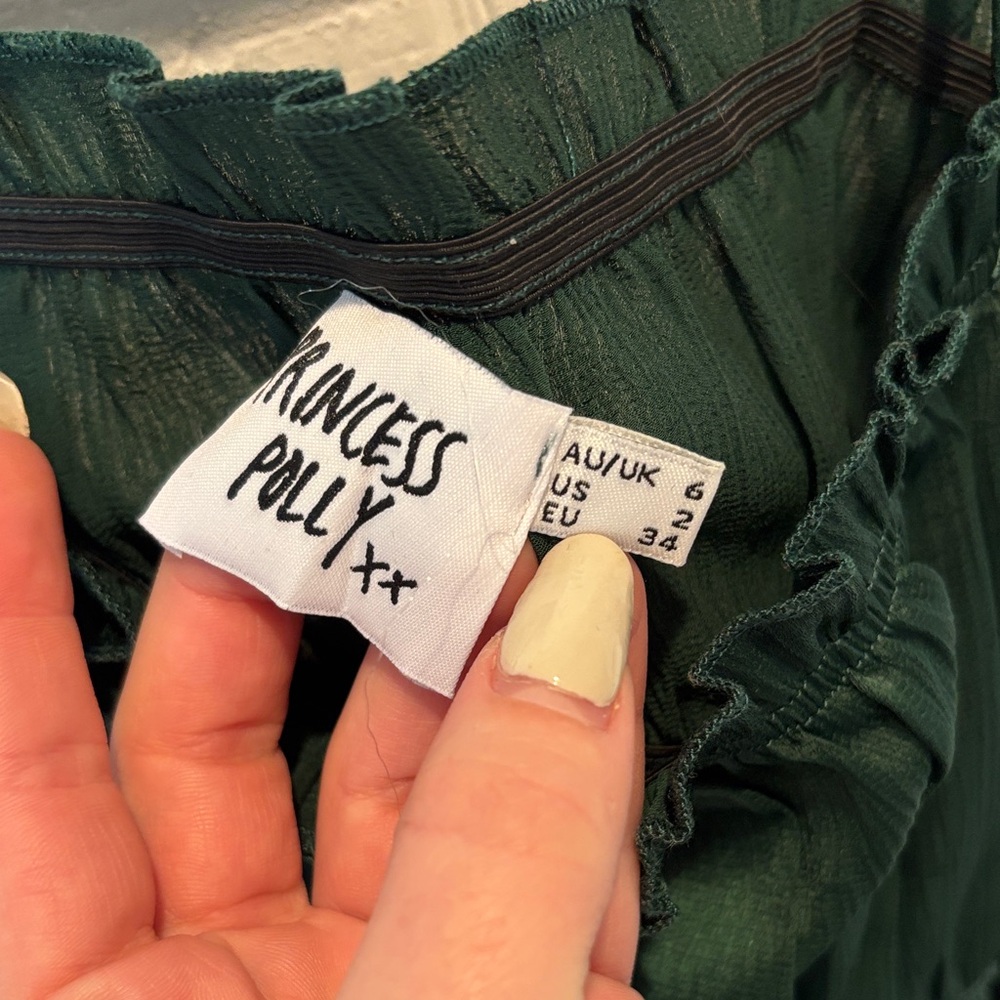 Princess Polly Green Ruffle Crop Top - Picture 5 of 6